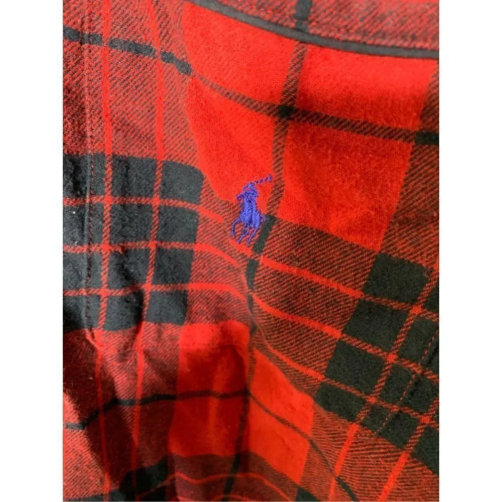 Polo Ralph Lauren Flannel pajama sleeping top button down shirt size large